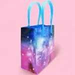 TINYMILLS Galaxy Outer Space Party Favor Bags Treat Bags, 12 Pack