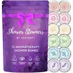 Cleverfy Shower Steamers Aromatherapy - Variety Pack of 12 Shower Bombs with Essential Oils. Self Care Birthday Gifts for Women and Valentines Day Gifts for Her and Him. Purple Set