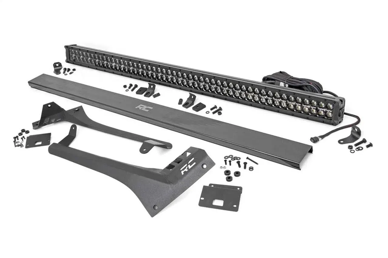 Rough Country 70067 Jeep 50-Inch Straight LED Light Bar Upper Windshield Kit ...