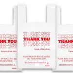 400 Pack Thank You Plastic Bags Bulk - Premium Quality 15 Mic (0.6 Mil) Thick Grocery Bags - Reusable Plastic Bags For Small Business - Take Out Plastic Bags For Food - 11.5" X 6.5" X 21" T-Shirt Bags