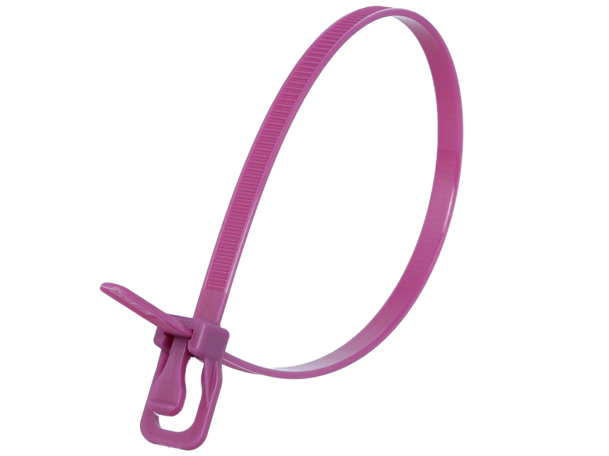 Releasable Tie, Purple, Nylon, PK100