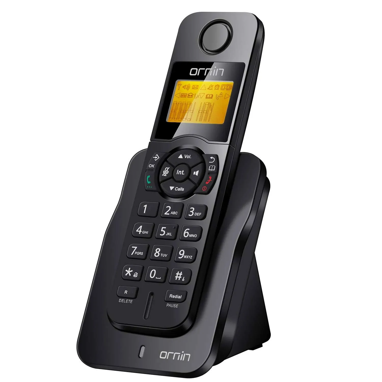 D1005 Cordless Phone for Home ECO Technology 1.6-inch Easy-to-Read Amber LCD ...