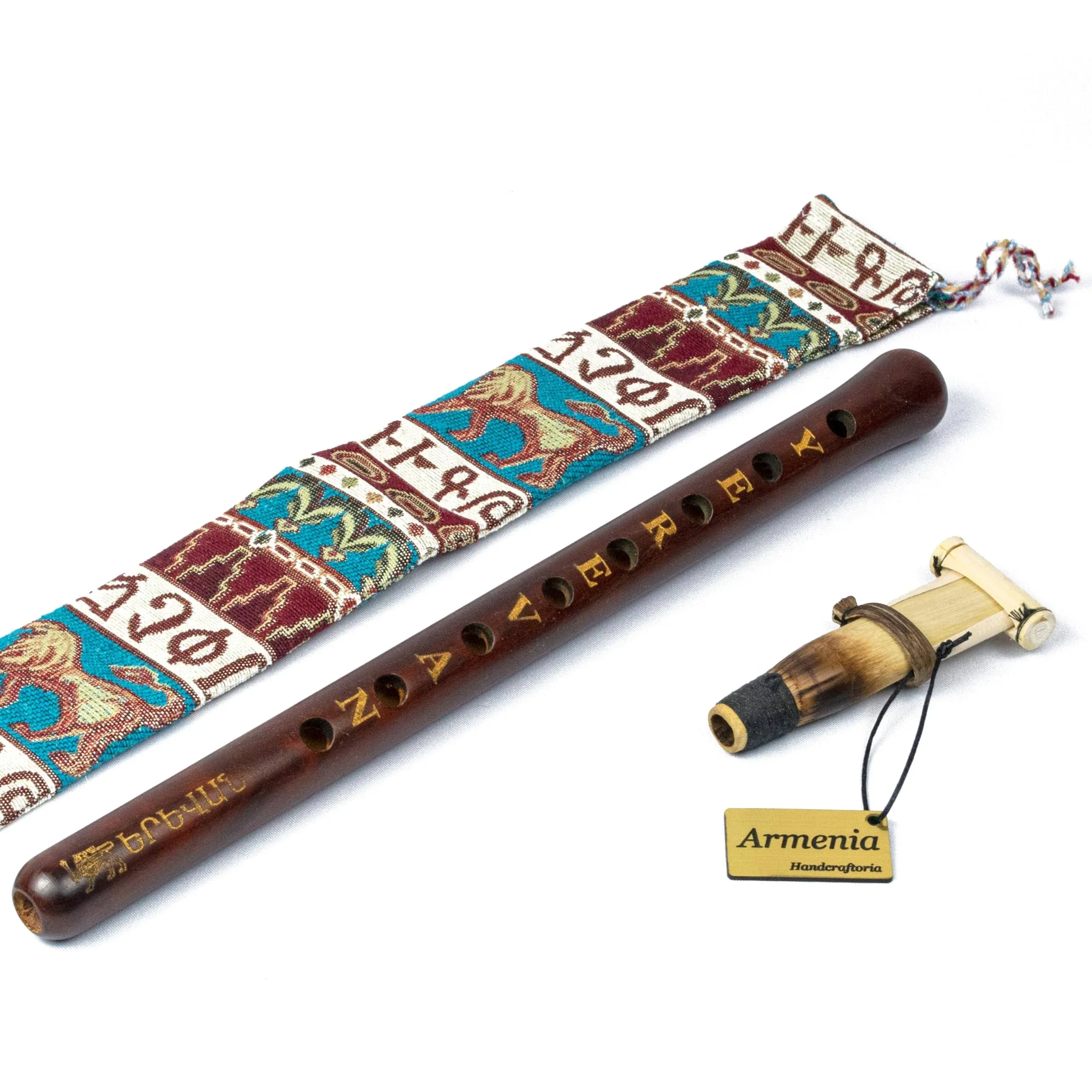 Armenian Duduk SPECIAL EDITION - YEREVAN birthday - handmade from ARMENIA with Playing Instruction - Oboe flute Balaban Woodwind Instrument Apricot Wood - Gift National case