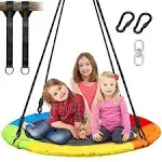 AutoJoy 40 inch Outdoor Kids Saucer Tree Swing with All Accessories