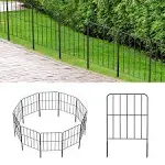 OUSHENG Decorative Garden Fence 10 Pack, Total 10ft (L) x 24in (H) Rustproof Metal Wire Fencing Border Animal Barrier, Flower Edging for Landscape