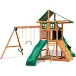 Gorilla Playsets Avalon Treehouse Swing Set w/ Canopy Roof and Twister Tube Slide