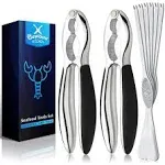 Bewbow Premium Crab Crackers and Tools Set 2 Lobster Crackers and 6 Seafood Forks Kit Professional Seafood Tools Set Crab Leg Crack