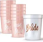 Bachelorette Party Cups Set Bride 11 Pack 16oz Bridesmaid Reusable Drink Cups