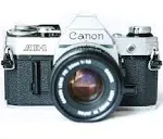 Vintage Canon AE-1 35mm SLR Camera with 50mm 1:1.8 Lens (Renewed)