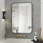 Bathroom Mirror, 24x36 inch Stylish Wall-Mounted Rectangular Bathroom Vanity Mirror with Black Metal Frame - Explosion-Proof, Moisture-Resistant