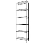 Himimi 6-Tier Wire Shelving Unit, Free Standing Shelf, Metal Storage Shelves, Heavy Duty Organizer Rack for Garage, Kitchen, Living Room, Bathroom, 21.26L x 11.42W x 62.99H, Black