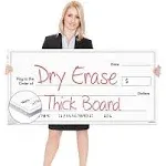 Giant Dry Erase Check - 16" x 32", Reusable Big Oversized Blank Check for Presentation - Great Photo-Op for Fundraisers, Charity & Donation Events