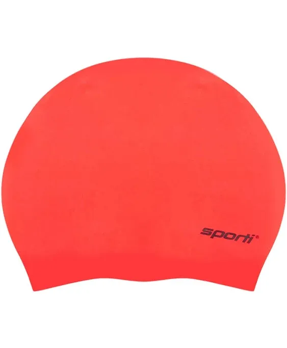 Sporti Long Hair Silicone Swim Cap Set of 2