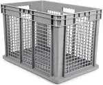 Hudson Exchange 24 x 16 x 16 (1 Pack) Mesh Straight Wall Handled Storage Container Tote, Gray