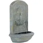 Sunnydaze Seaside Electric Wall Water Fountain Lightweight - French Limestone