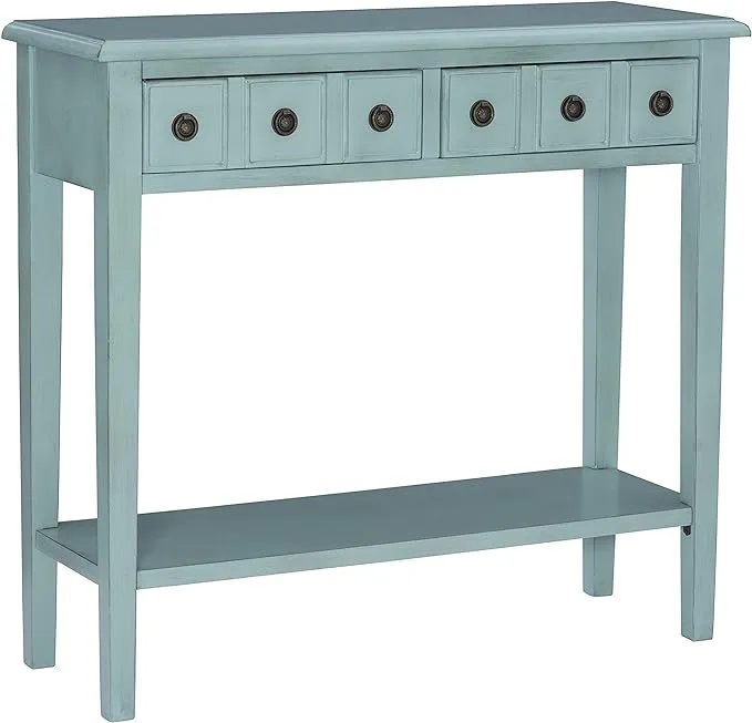 Powell Teal 38" Console Kelly Table