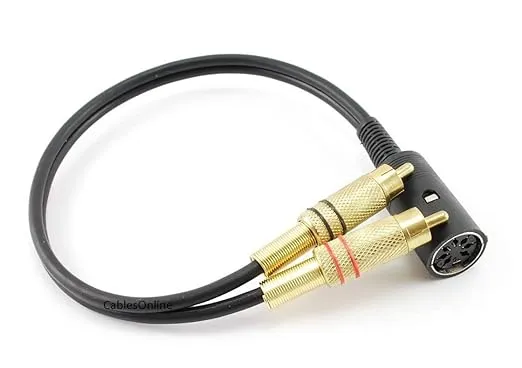 1ft Din-7/8 Female to 2-RCA Male BO, Naim, Quad Audio Adapter