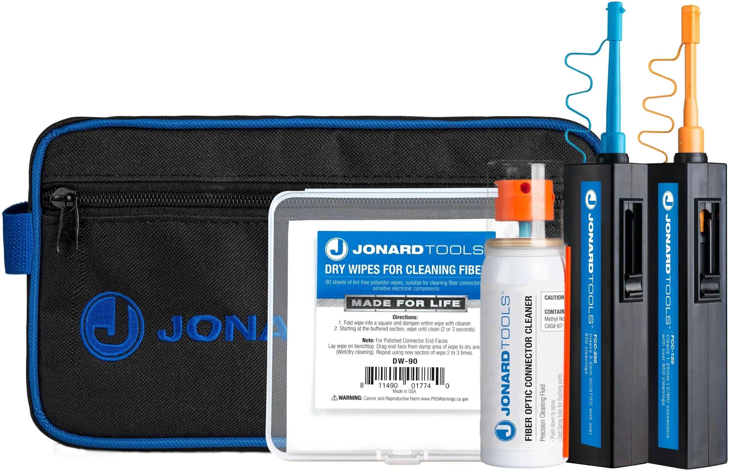 Jonard Tools TK-182 Fiber Optic Connector Cleaning Kit