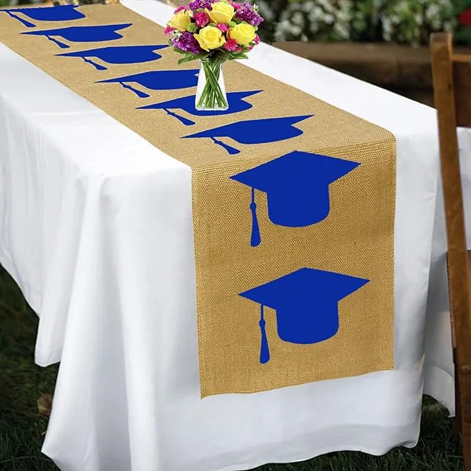 Labengou Burlap Graduation Table Runner 72 inch - Rustic Decorations for Tabletop ...