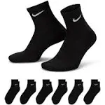 Nike Women's Performance Cushion Quarter Socks with Band (6 Pairs)