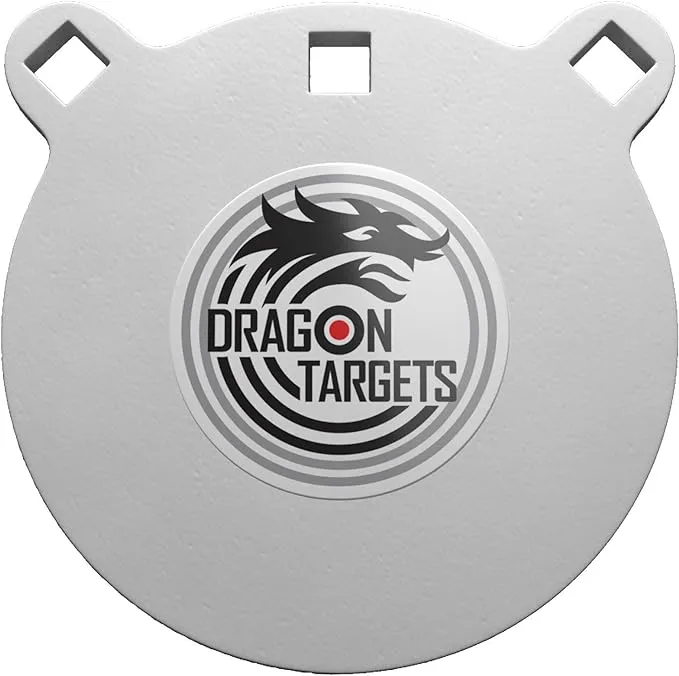 Dragon Targets AR500 Steel Targets 1/2 Inch Thick Laser Cut, Painted AR500 Gong Targets for Shooting, Steel Targets for Shooting Made in USA (10 in)