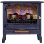 Country Living Infrared Freestanding Electric Fireplace Stove Heater in Black | Provides Supplemental Zone Heat with Remote, Multiple Flame Colors, Metal Design with Faux Wooden Logs