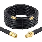 XRDS -RF 15ft SMA Male to SMA Female Coax Cable, 50 Ohm Low Loss KMR240 SMA Connectors Pure Copper Coaxial Cable