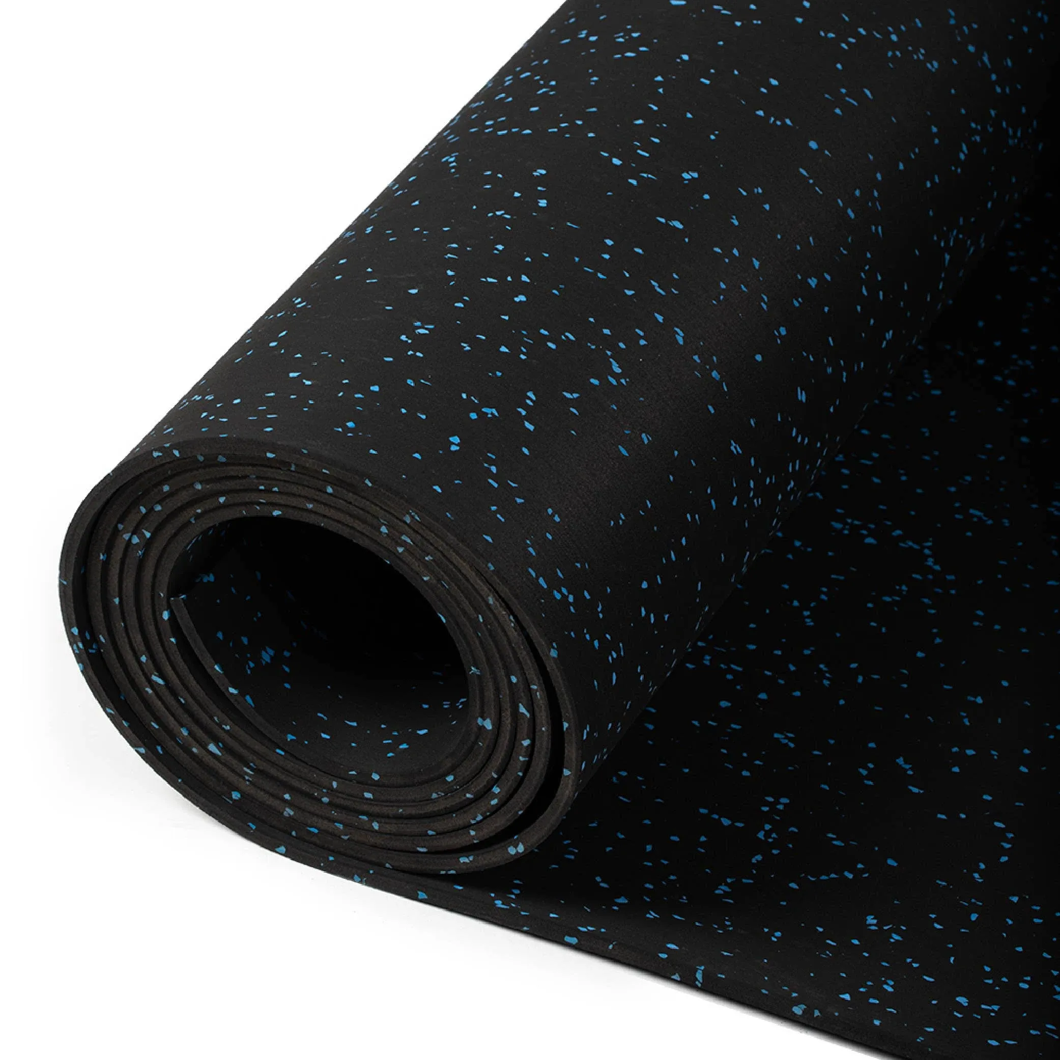 Titan Fitness 15ftx4ftx8mm Blue Crumb Rubber Gym Flooring Roll, Non-Slip Textured Mat for Floor Protection, Ideal for Heavy Weights & Gym Machines