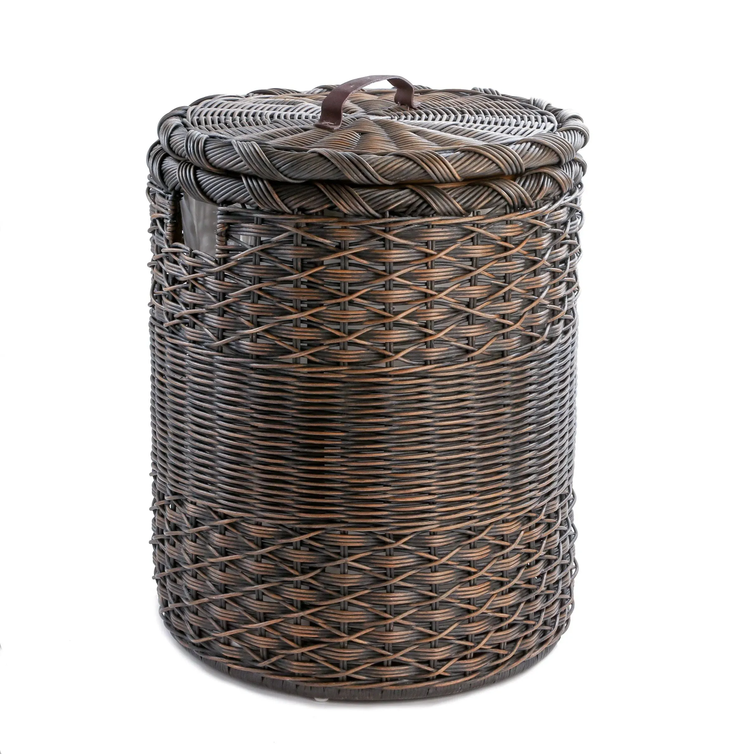 The Basket Lady Round Wicker Laundry Hamper