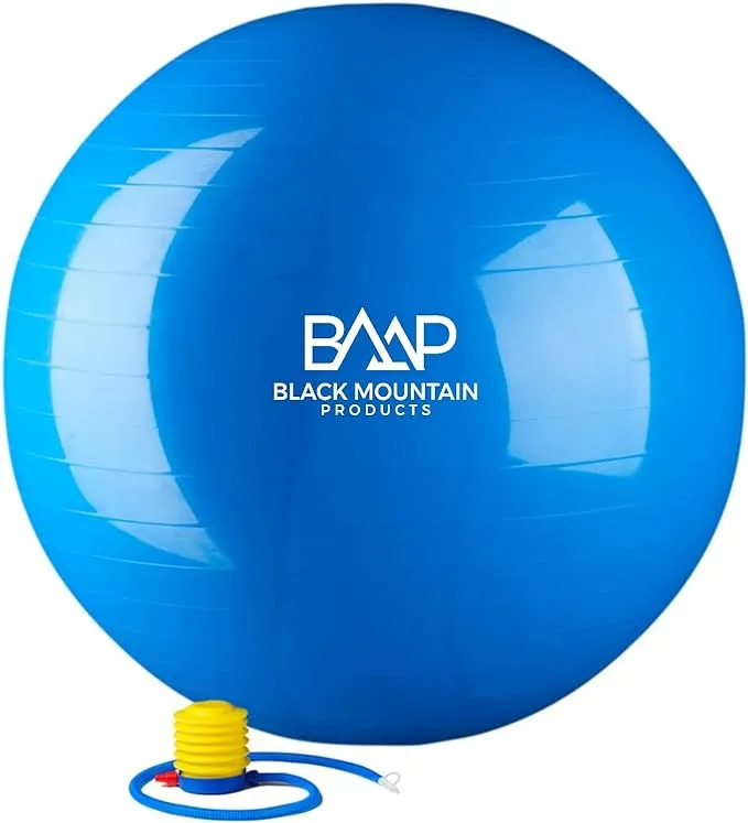 Black Mountain Products 85cm Blue Gym Ball 85 cm. Static Strength Exercise Stability Ball; Blue