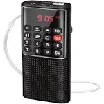 Mini Pocket FM Walkman Radio Portable Battery Radio with Recorder, Lock Key, SD Card Player, Rechargeable Battery Operated, by PRUNUS(NO AM)