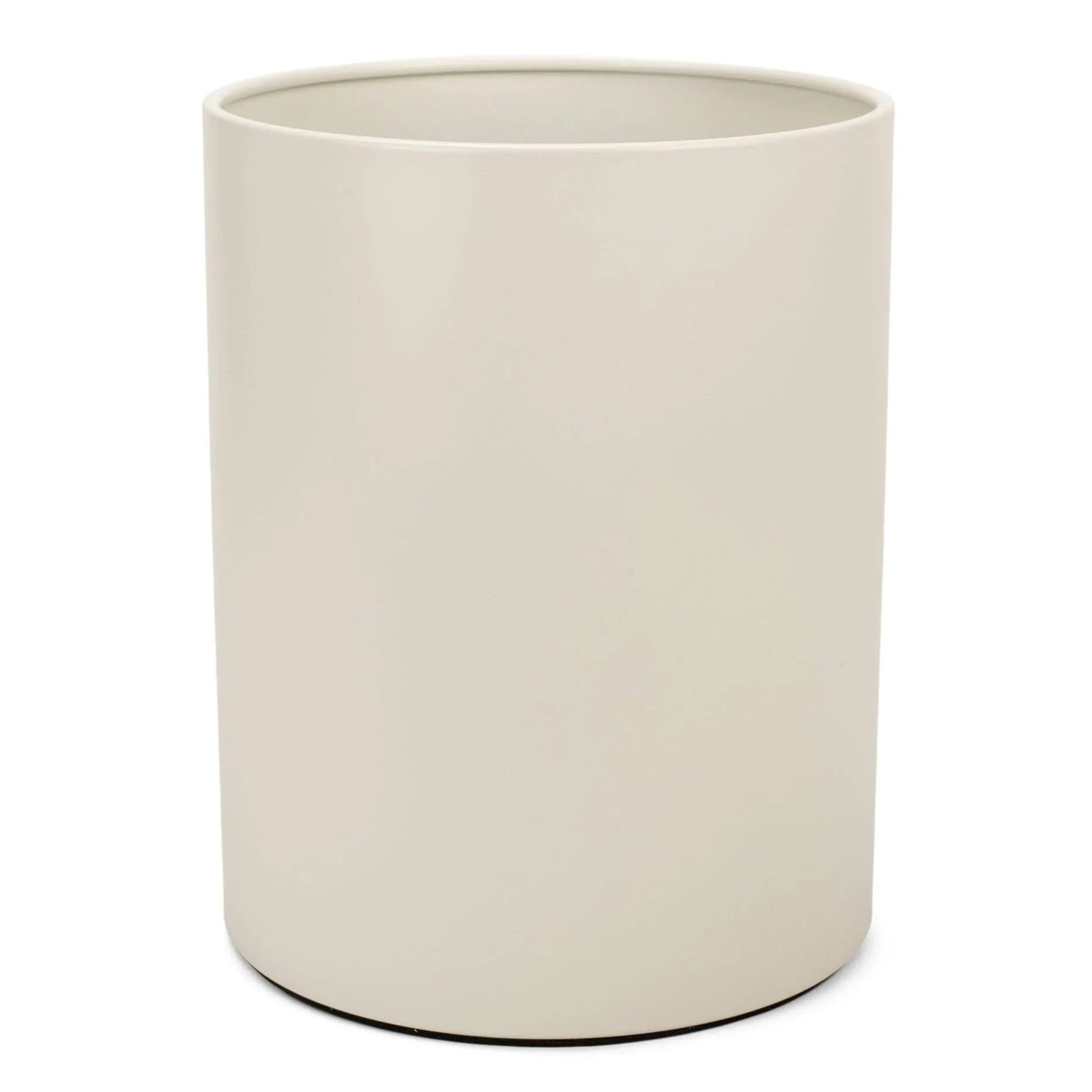 Round 9.5 x 8 Iron Metal Bathroom Trash Can Wastebasket Home Office Bedroom Fits 2.25 Gallon Trash Bag Liner, White