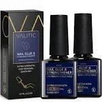 Nail Glue Quick Dry Brush On Nail Gel for Long Lasting Nails - Adhesive Nail Bond for False Nails - Nail Strengthener for Nail Tips - 2 Pack