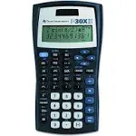 TI-30X IIS 2-Line Scientific Calculator, Black with Blue Accents