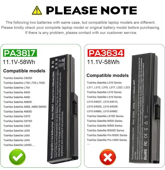 PA3817U-1BRS Battery for Toshiba Satellite L745 L750 L755 L755D A660 C655 5200mA