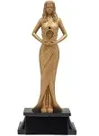 Decade Awards Female Achievement Trophy - 8 Inch Tall | Golden Goddess Award | Celebrate Her Success, Triumph and Victory in All Endeavors - Engraved Plate on Request