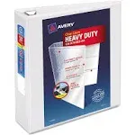 Avery&reg; Heavy-Duty View 3 Ring Binder, 5&quot; One Touch EZD&reg; Rings, White, 1 Binder