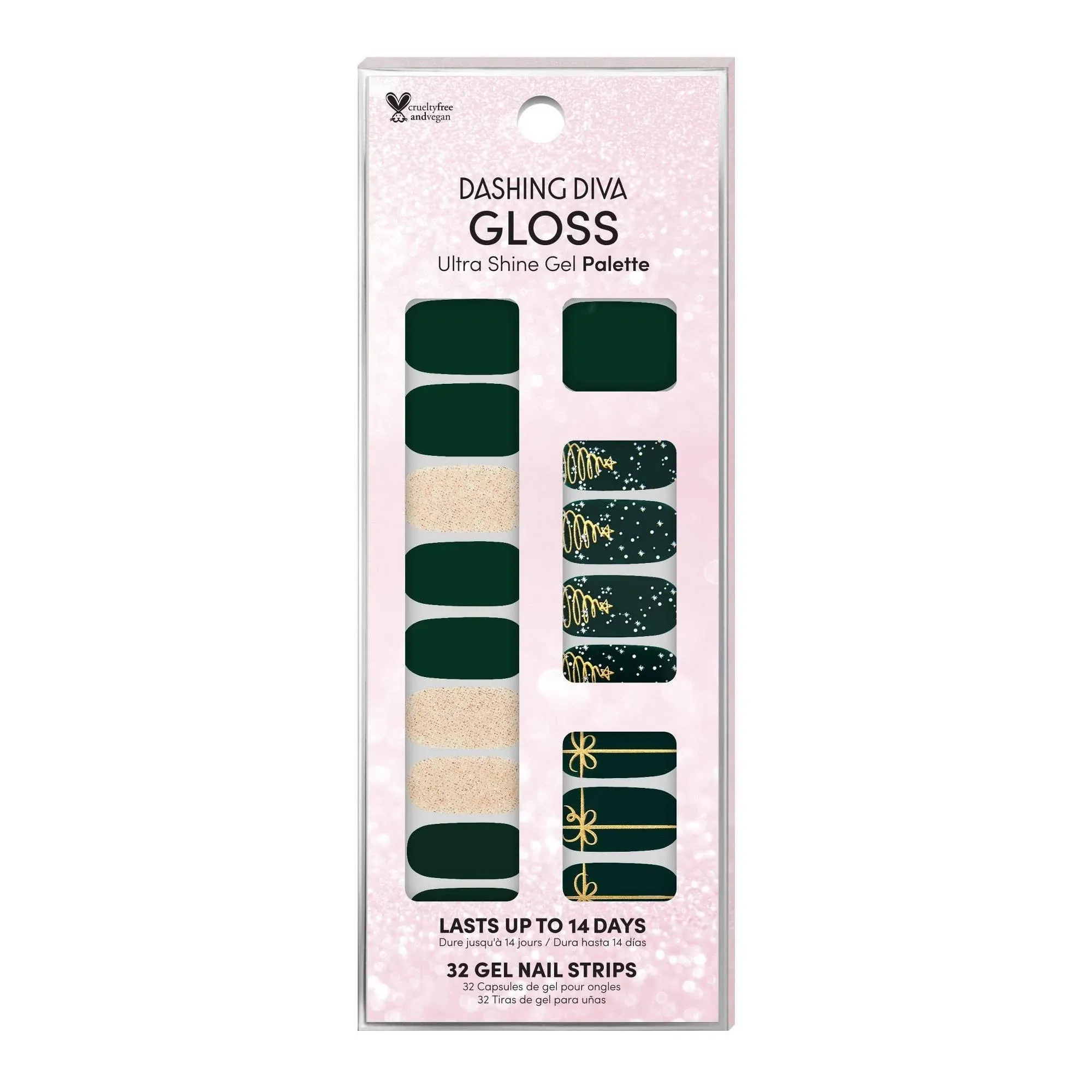 DASHING DIVA GLOSS ULTRA SHINE 32 GEL NAIL STRIPS WINTRY LUXE Holiday Christmas