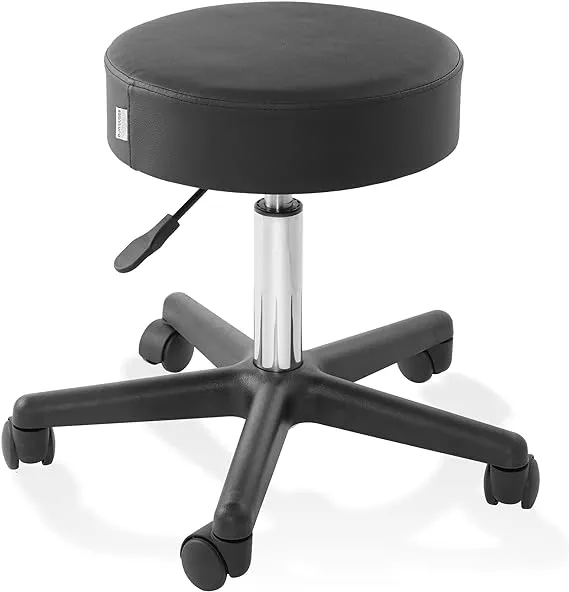 Saloniture Rolling Hydraulic Salon Stool - Adjustable Swivel Chair for