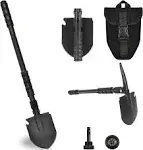 Folding Shovel, Camping Shovel (24.21&#039;&#039;), Survival Multitool, with Pickaxe, L...