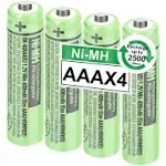 4Pack BK-40AAABU Ni-MH AAA Rechargeable Batteries 1.2V AAA Ni-MH Rechargeable Batteries 400mah for Panasonic Cordless Phones, Remote Controls, Electronics