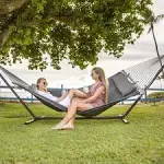 SUNCREAT 2 Person Hammock with Stand, Heavy Duty Portable Hammocks, 475 lbs Capacity, Dark Grey