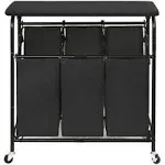 Laundry Sorter Hamper with Wheels, Heavy-Duty Laundry Sorter Rolling Cart, Lo...