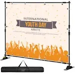 VEVOR 10 x 8 Ft Backdrop Banner Stand Adjustable Height and Width Newest Step an