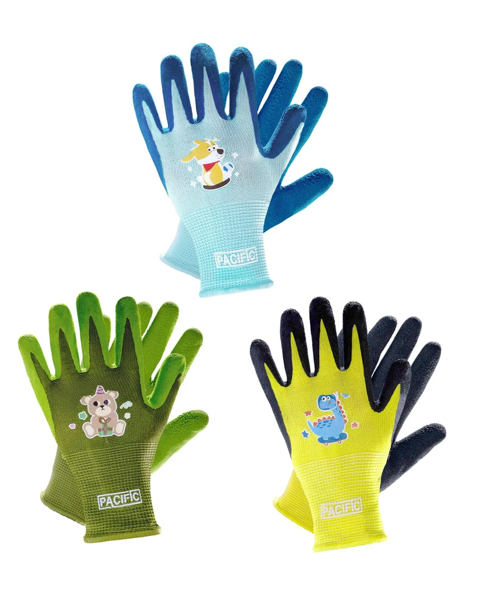 Pacific 3 Pairs Kids Gardening Gloves for Age 8-13, Children Yard Garden Gloves ...