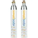 60L CO2 Canister Cylinders - Compatible w/Sodastream BLUE Screw-In Only, Ninja Thirsti, Philips, and More - Threaded Style Soda Streaming Machine CO2 Tanks Gas Refill, | 14.5 oz, Set of 2