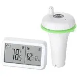 INKBIRD IBS-P02R Floating Wireless Thermometer Set with Indoor Temperature Humidity Monitor, IPX7 Waterproof, for Swimming Pools, Hot Tubs, Small Ponds, Aquariums