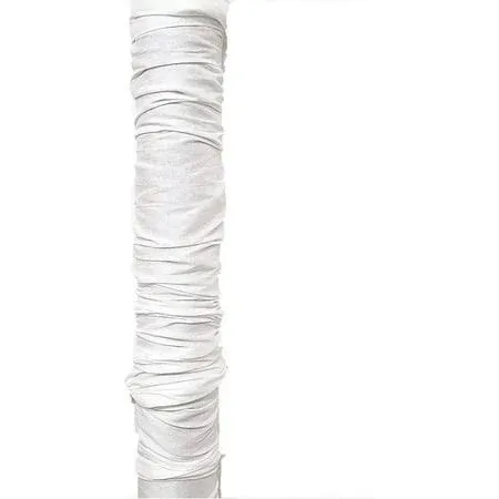 Cord & Chain Cover, 9 feet Tube Type (NO Opening Along Length), Dupioni Faux Silk Fabric, Use for Chandelier, Lighting, Wires (White)