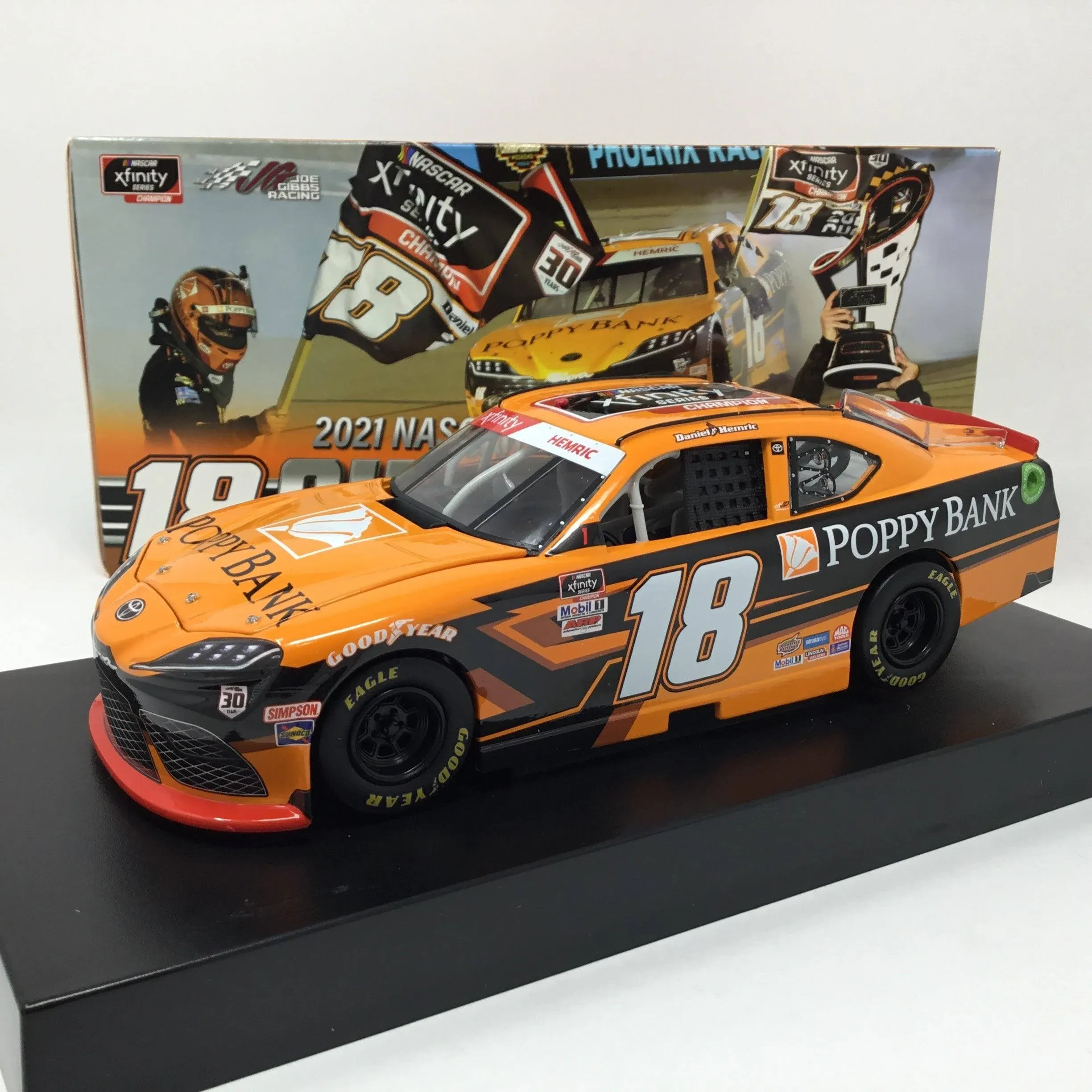 Action Racing Daniel Hemric 2021 Nascar Xfinity Series Champion #18 Poppy Bank 1 ...