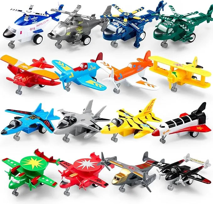 JOYIN 16 Pcs Pull Back Airplane Toys